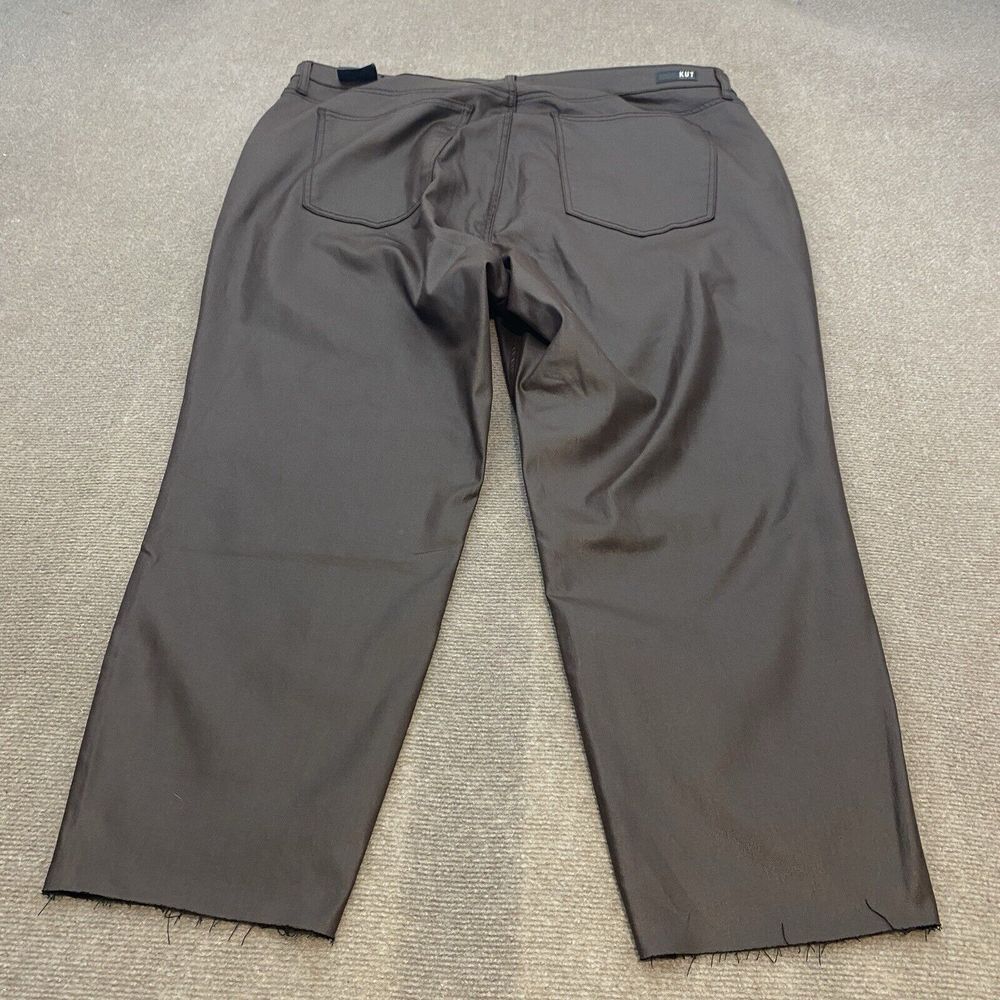 Kut From The Kloth Chocolate Rachael Coated Raw Hem Mom Jeans Size 26W Plus NWT